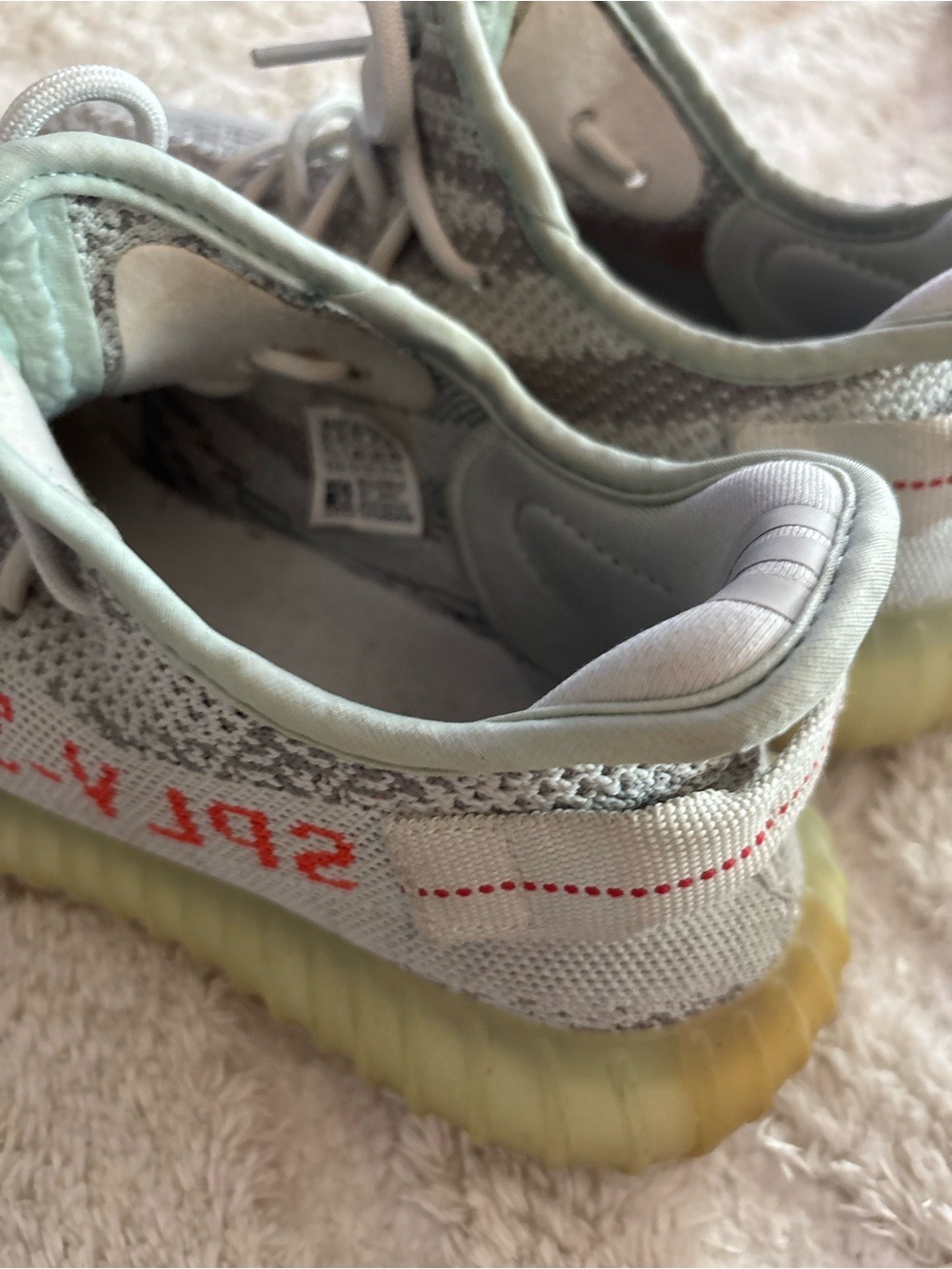 Adidas Yeezy Boost 350 V2 Men Gray Blue Tint Sneakers Size 7.5 - Picture 10 of 12